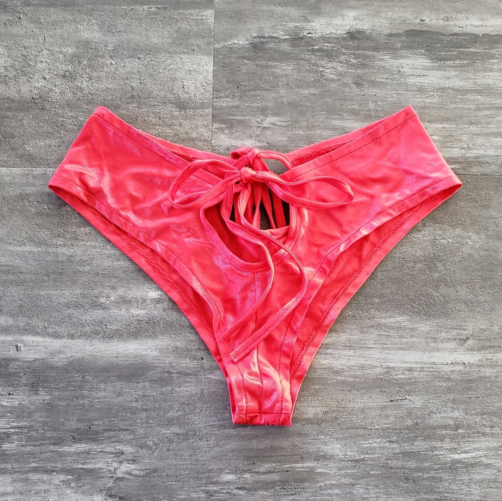 Red Keyhole Body Language High Waisted Cheeky